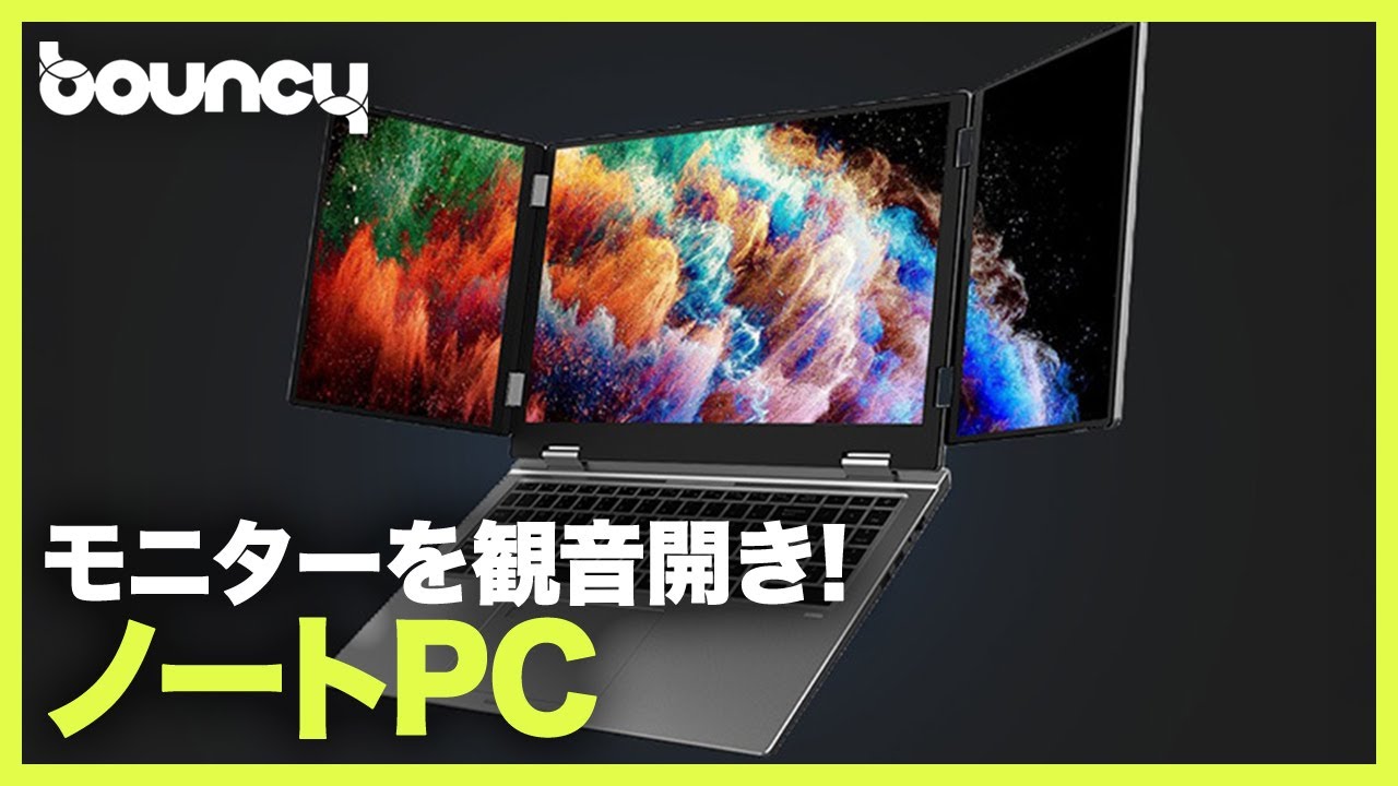 観音開きディスプレイ搭載！ 3画面ノートPC「Greyshork X3 Laptop