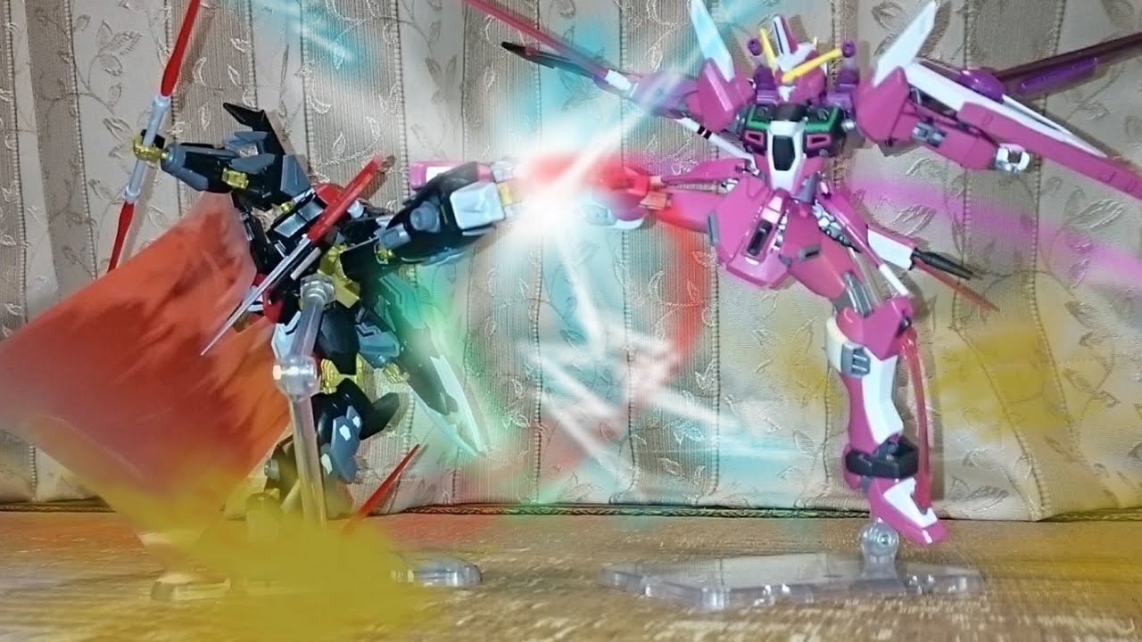 ガンプラコマ撮り】インフィニットジャスティスガンダム VS ブラック