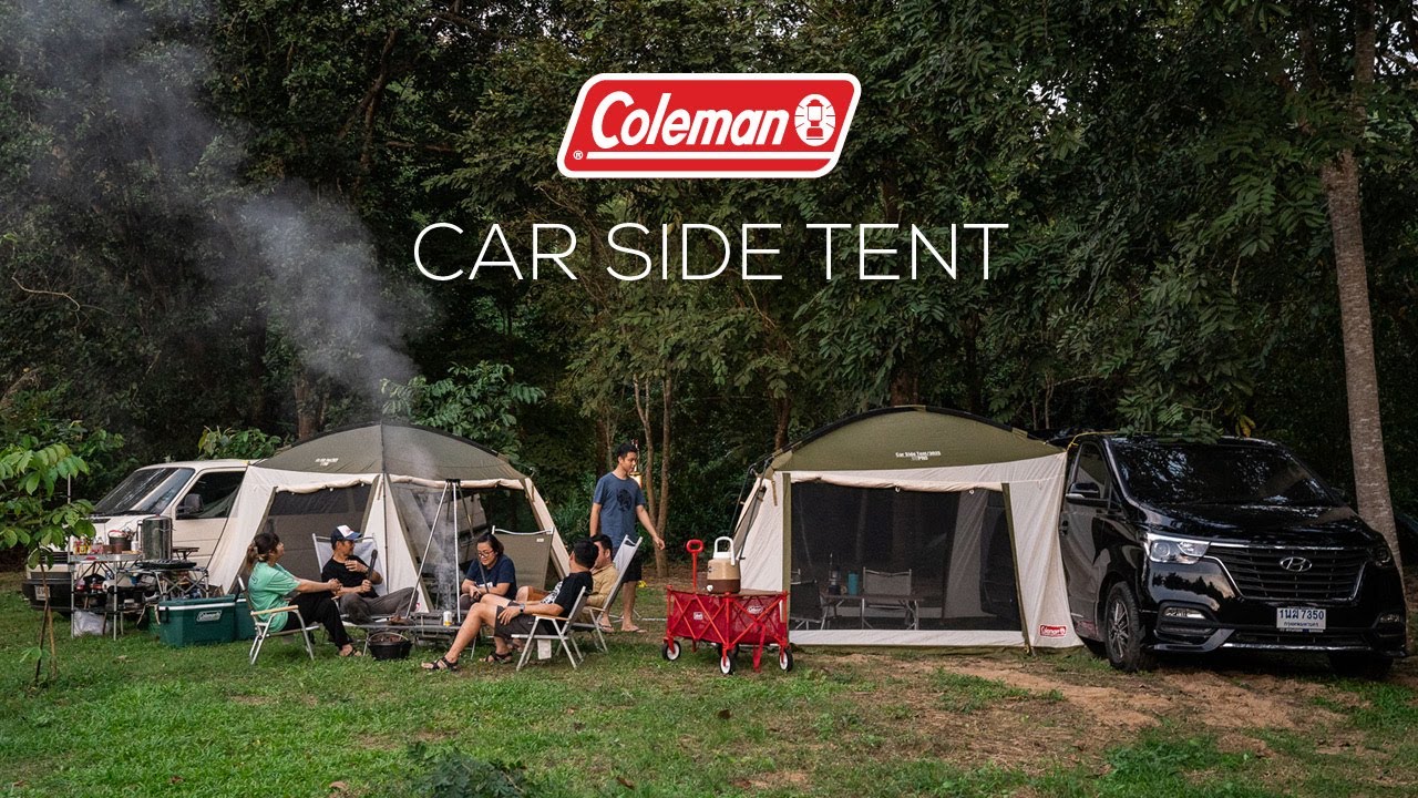 Coleman Car Side Tent 3025 - YouTube