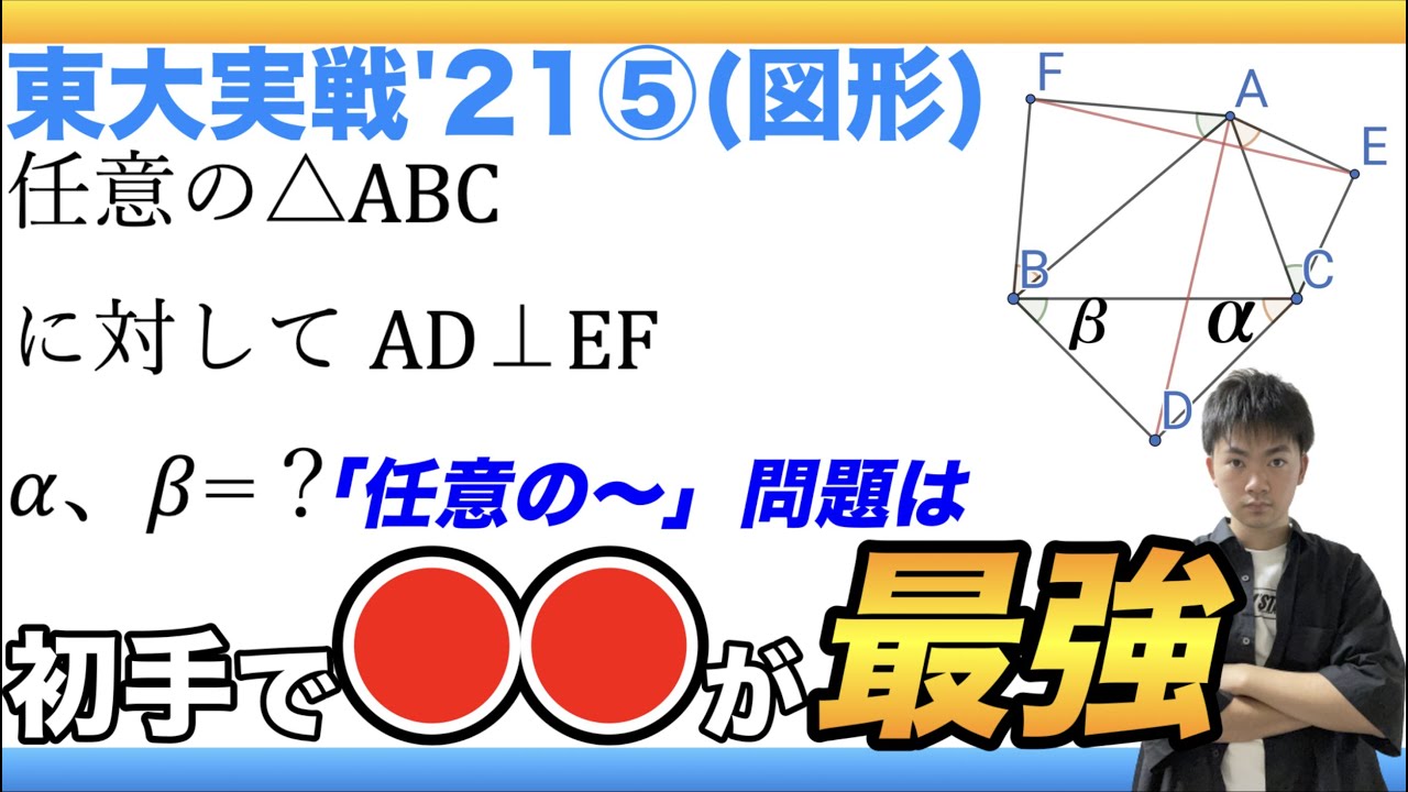 東大実戦2021 数学第5問】計算量を減らせ！図形の難問を鮮やかに