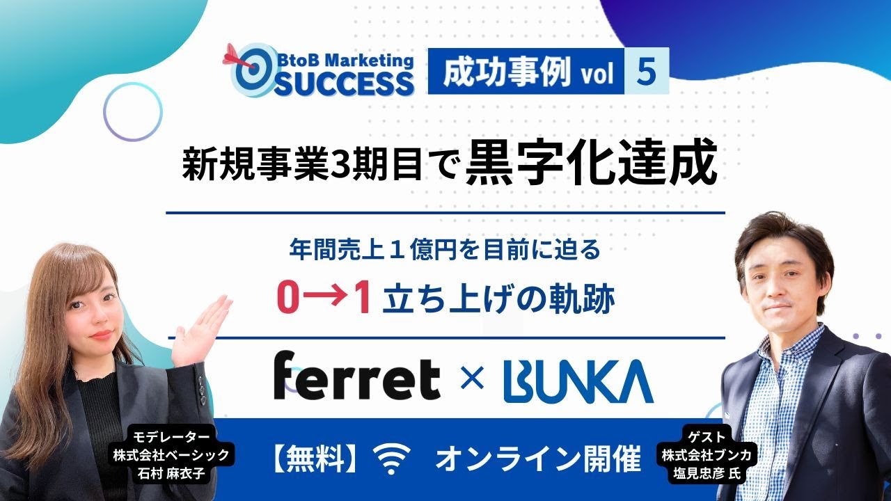 ferret活用 マーケ成功事例】新規事業立ち上げ3年で黒字化達成！年間