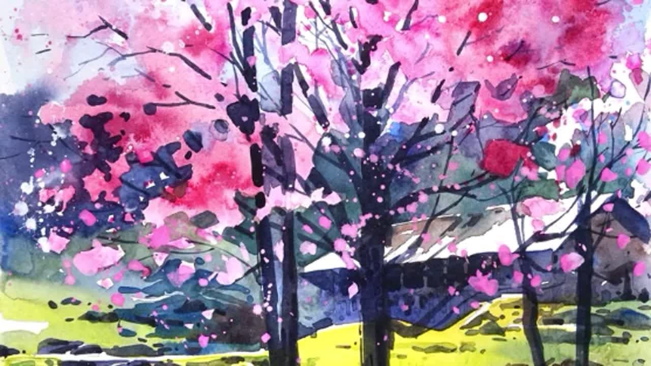 水彩】NO.216《春光灿烂》水彩风景视频- YouTube