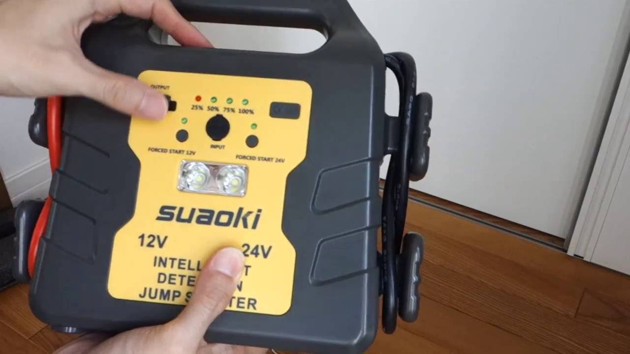 suaoki ジャンプスターター 大容量24000mAh 12V 24V車対応 - YouTube