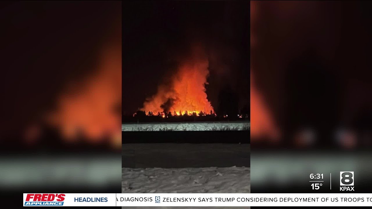 Major fire sparks in Helena Flats area near Kalispell - YouTube