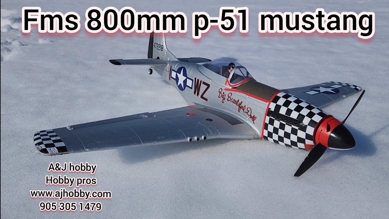 Fms 800mm p-51 mustang - YouTube