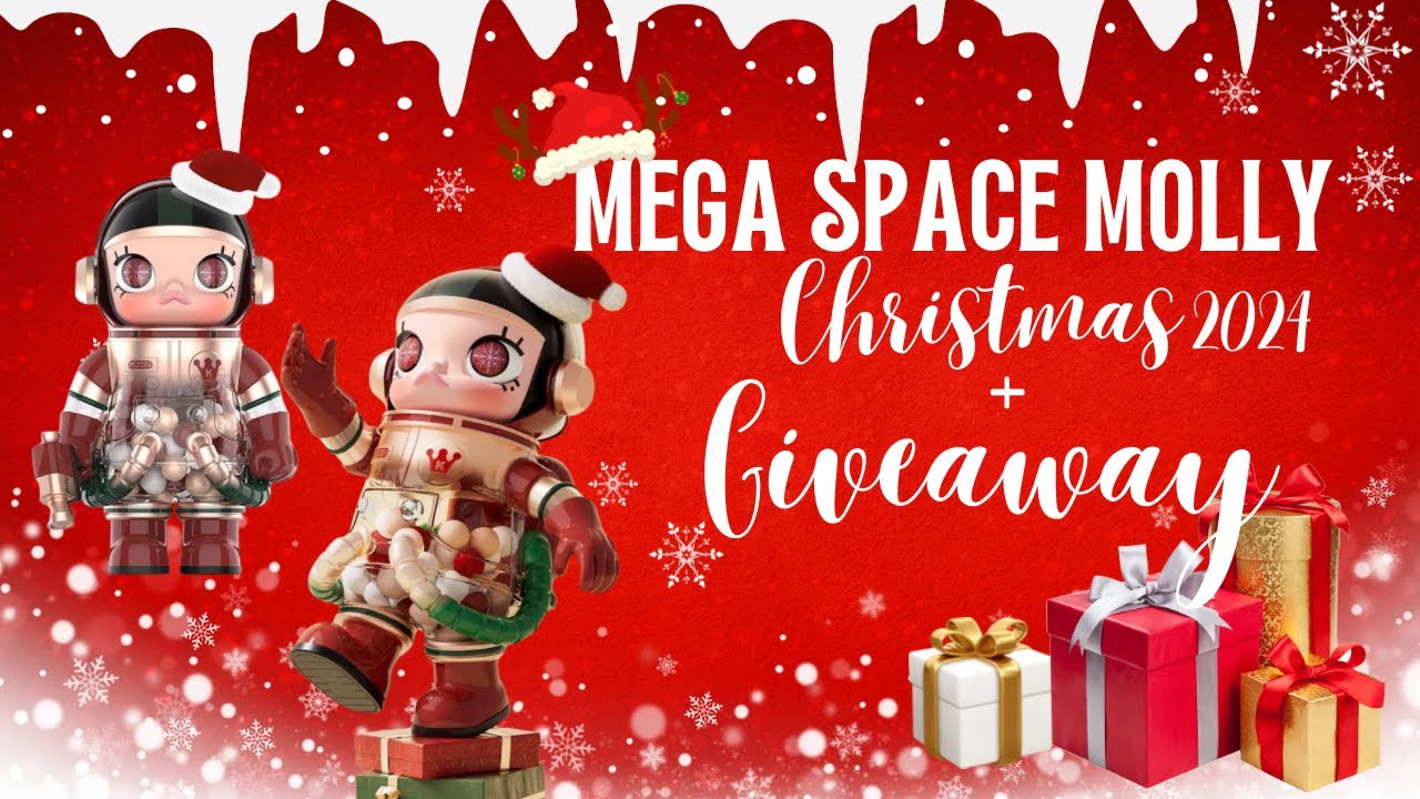 POP MART MEGA SPACE MOLLY 400% CHRISTMAS 2024 UNBOXING | GIVEAWAY
