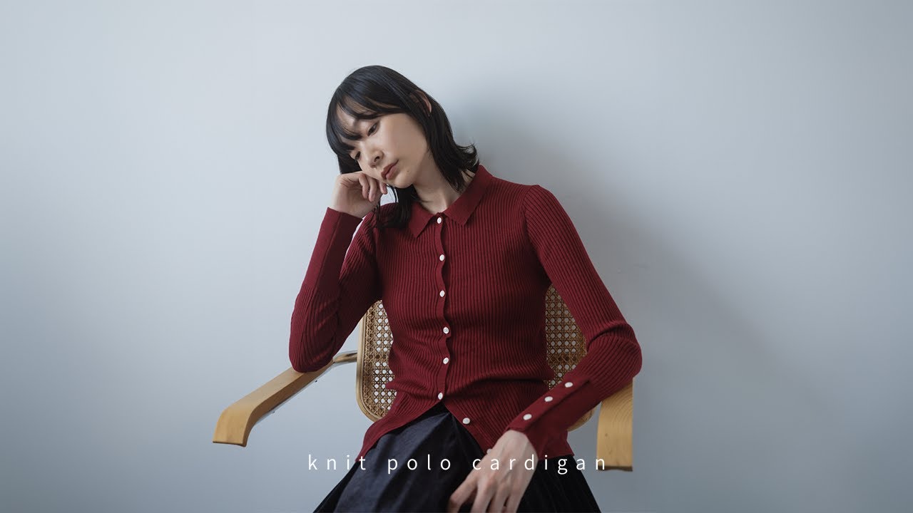 ≪通常販売≫knit polo cardigan（ニットポロカーディガン） – THE