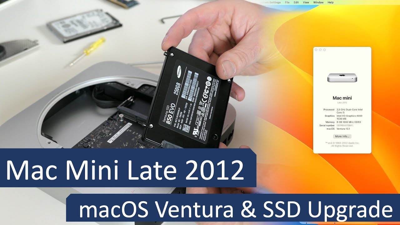 Mac Mini Late 2012 - macOS Ventura and SSD Upgrade - YouTube