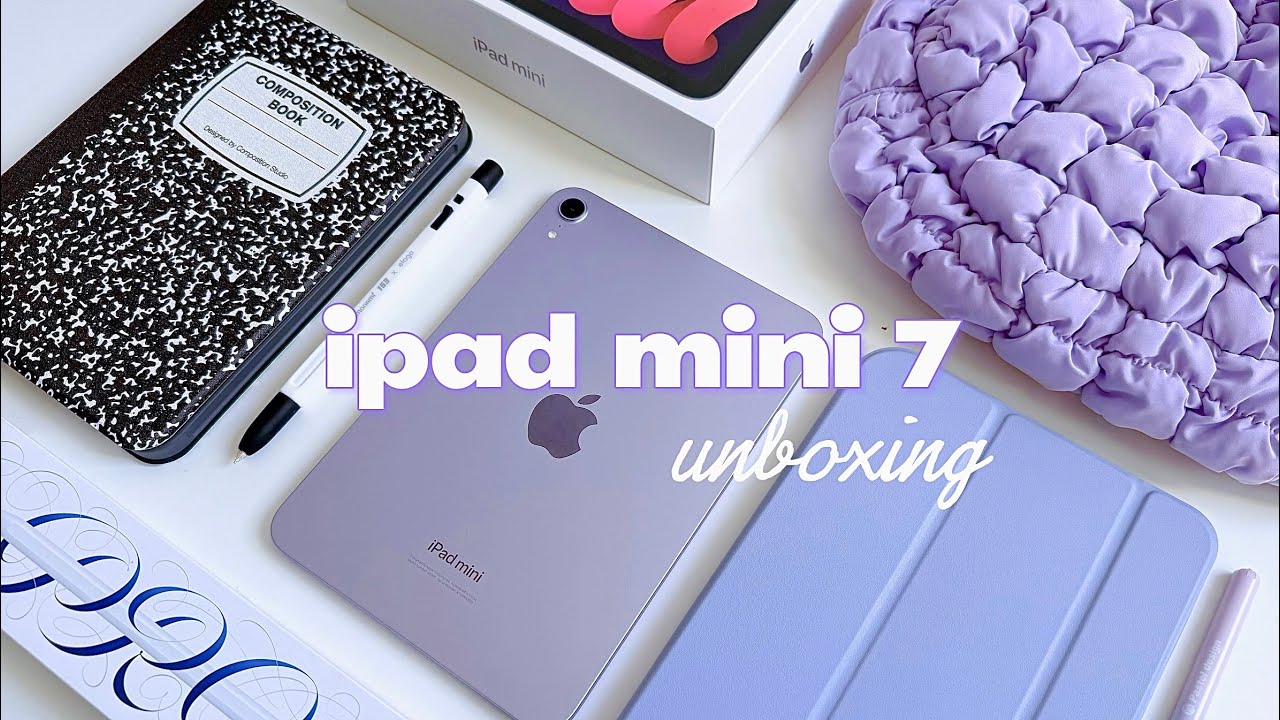 ✨️ ipad mini 7 (A17 pro) unboxing 💜 apple pencil pro +