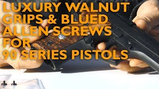 Beretta 92/96/98 FS - Luxury Walnut Grips & Blued Allen Screws