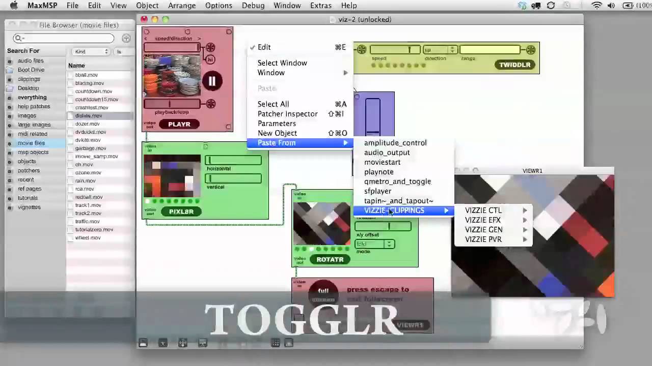 Cycling74 Max/MSP/Jitter Tutorials: Vizzie Control - 2 - YouTube