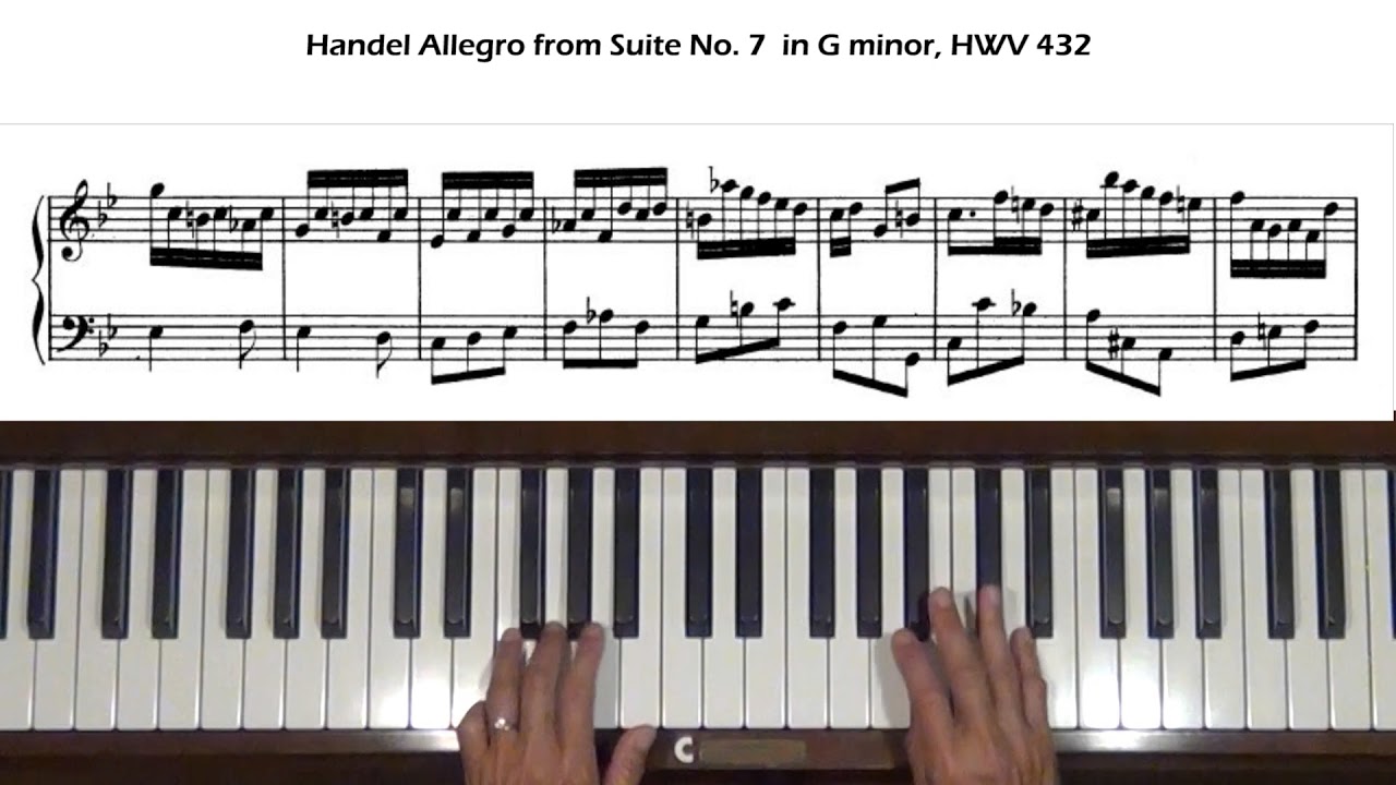 Handel Allegro from Suite No. 7 in G minor HWV 432 Piano Tutorial
