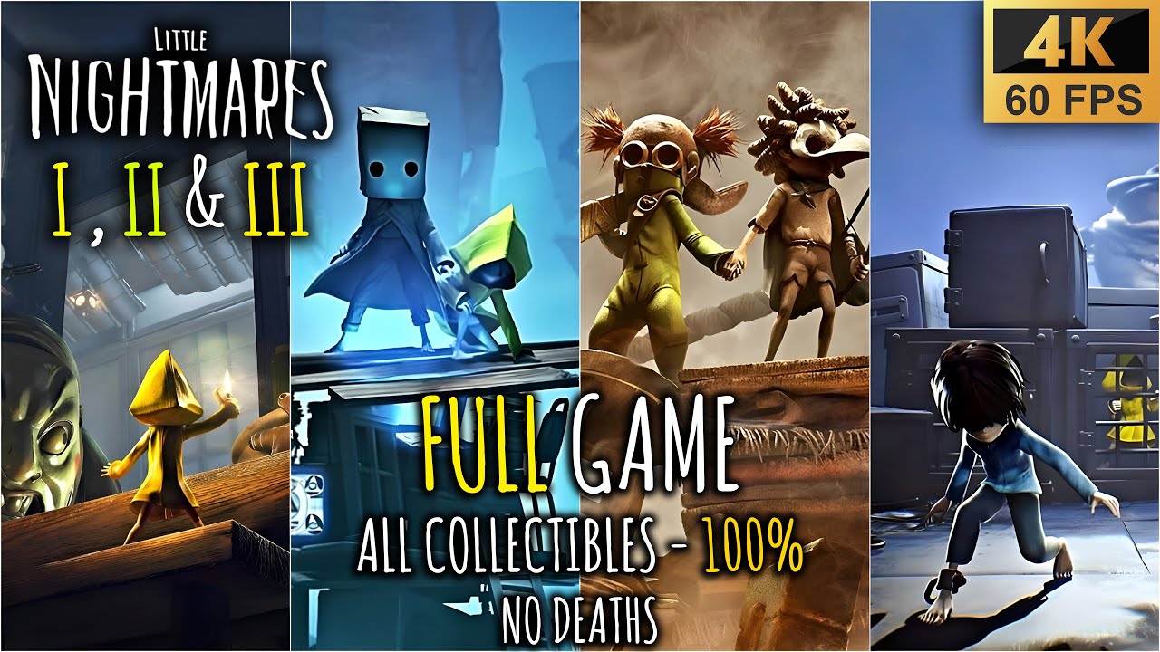 LITTLE NIGHTMARES 1 + 2 + 3 + DLC Full Game Walkthrough 100% - NO