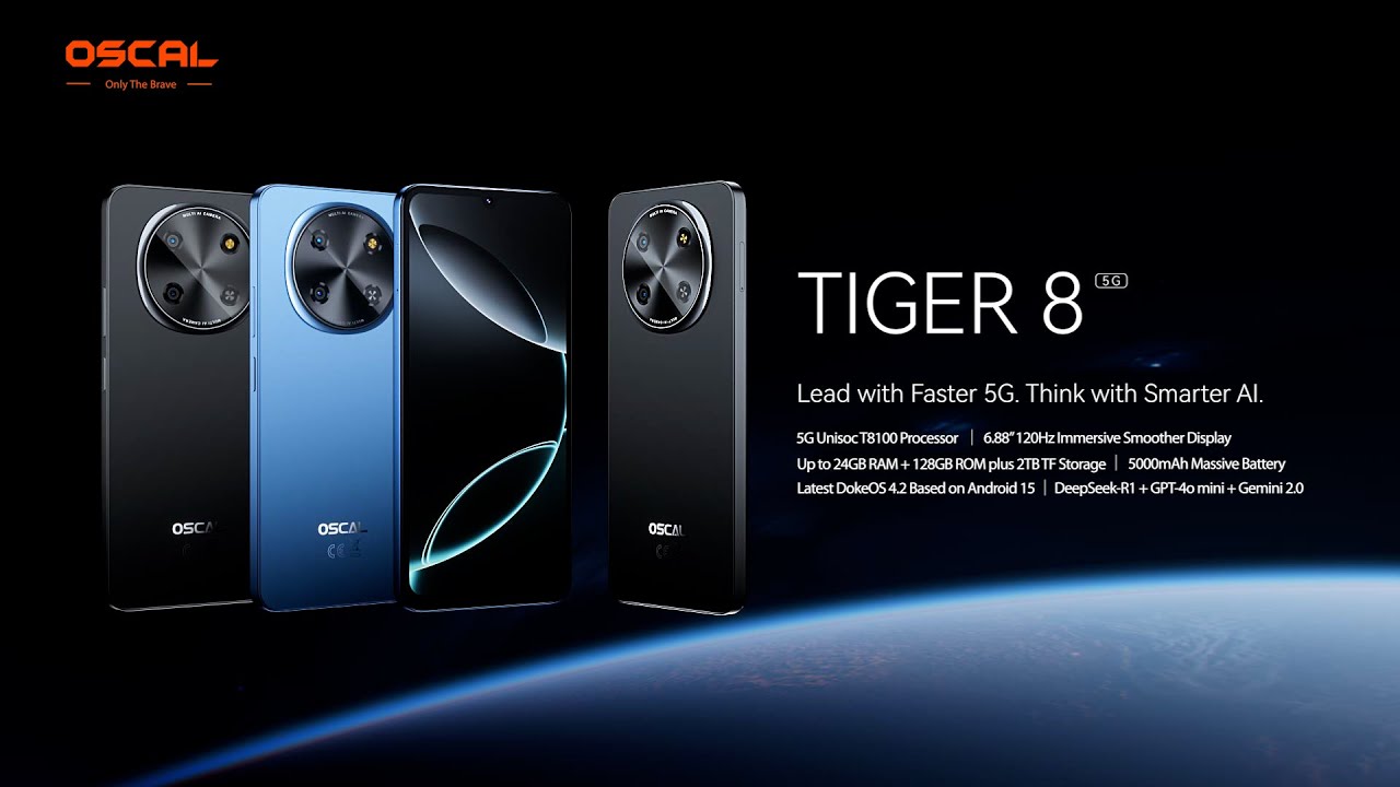 OSCAL TIGER 8🚀 Triple AI Power! Slim & Long-Lasting + 120Hz Big