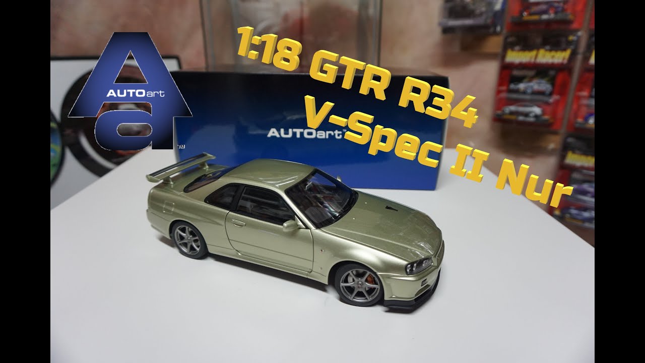 Autoart Nissan Skyline GTR R34 V-Spec II Nur 1:18 Scale Review