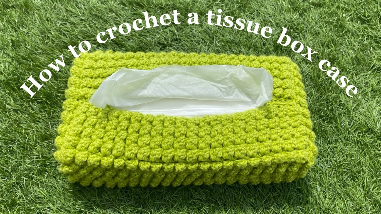 かぎ針編み】ボックスティッシュケースの作り方💚/How to crochet
