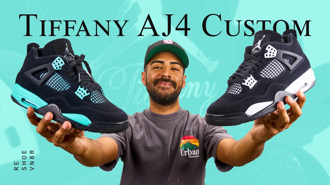 Air Jordan 4 Tiffany Colorway Custom | Would You Wear These? - YouTube