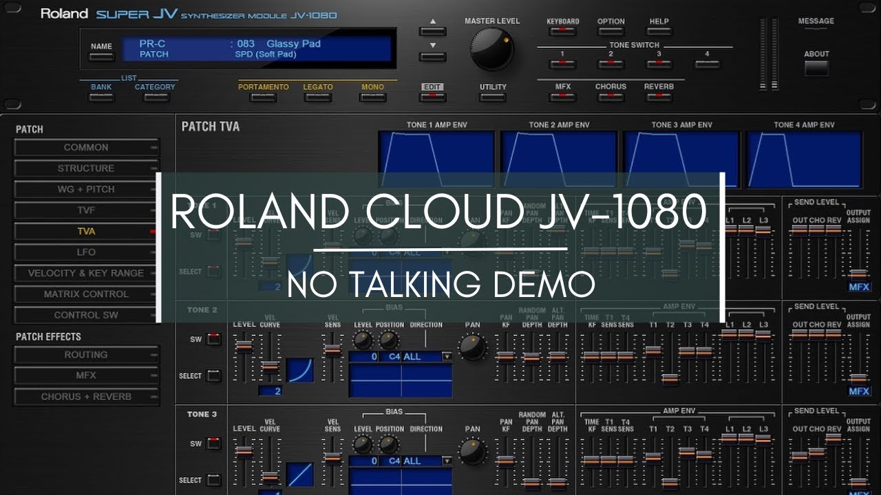 Roland Cloud JV-1080: No talking demo - YouTube