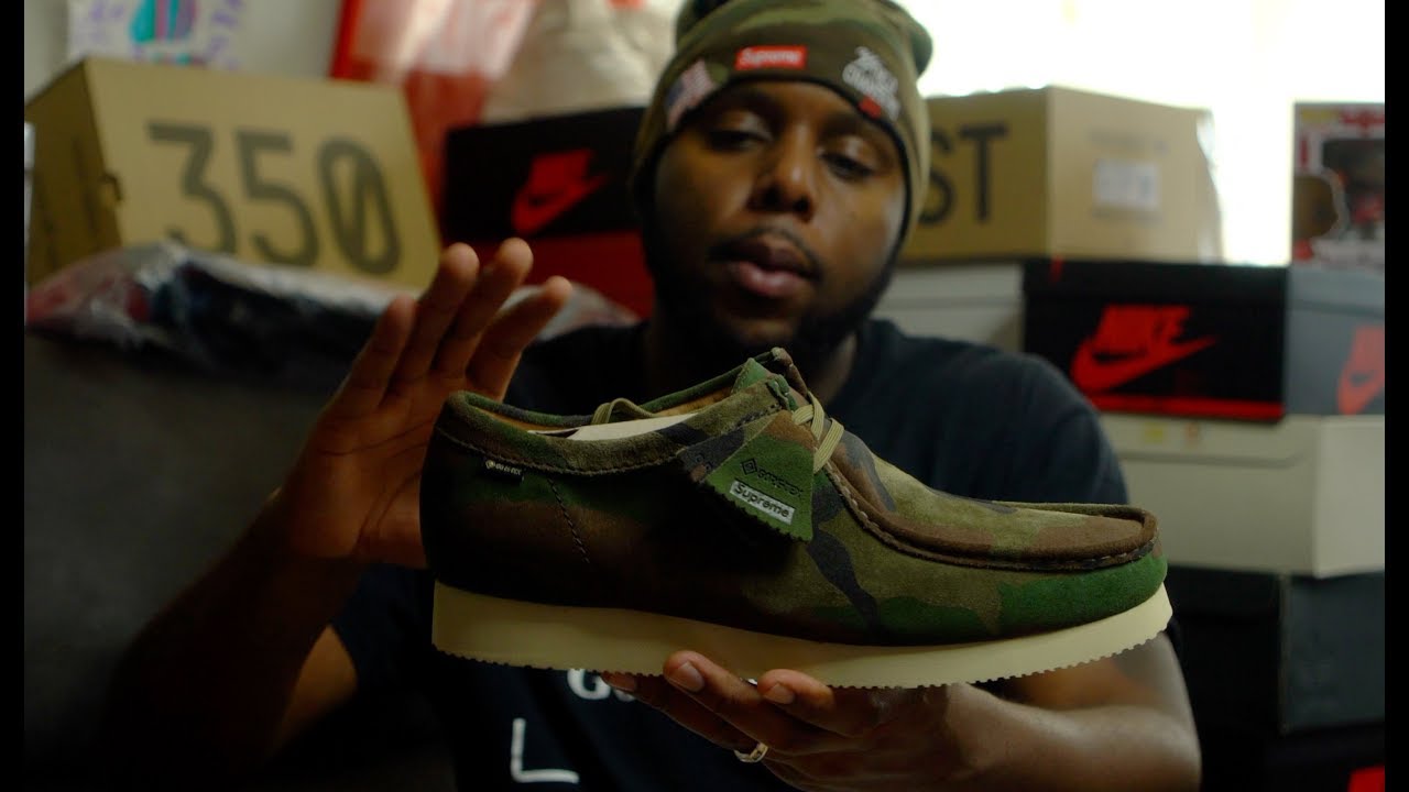 Supreme Clarks Originals Wallabee Camouflage - YouTube