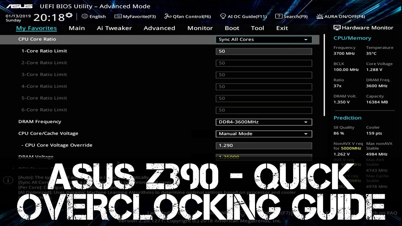 ASUS Z390 Quick Overclocking Guide | i7 - i9 | 8700K - 8086K