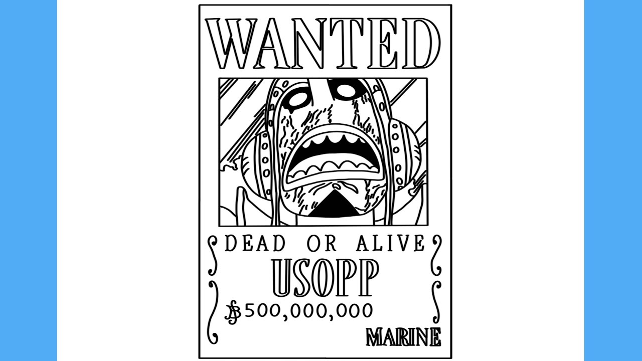 HOW TO DRAW USOPP WANTED POSTER - ONE PIECE - YouTube