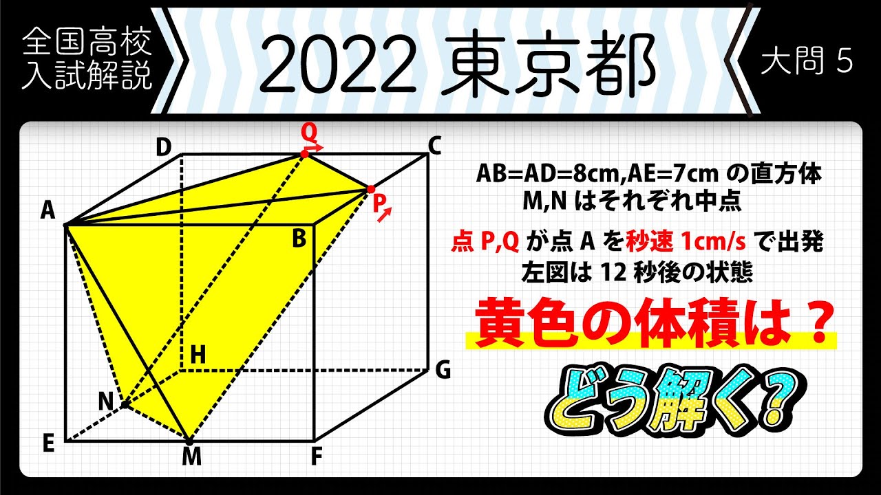 2022年全国高校入試数学解説】東京 大問5 高校入試 高校受験 令和4