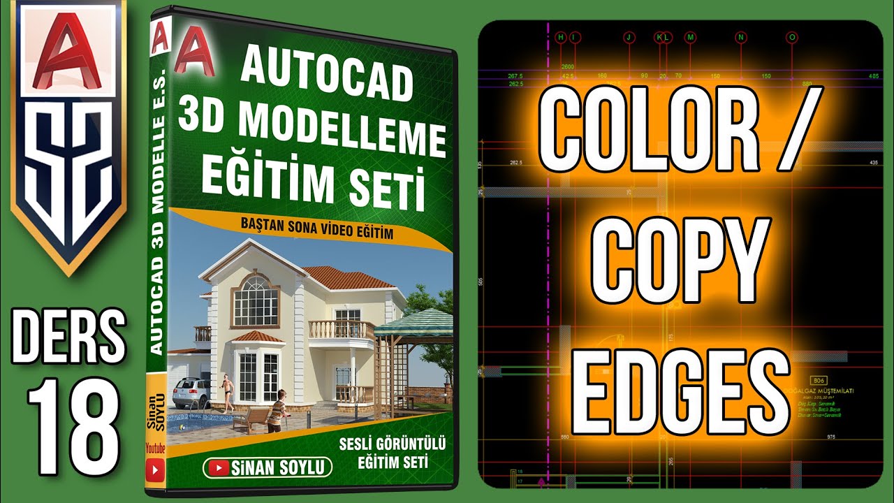 How to Use the 18 Color / Copy Edges Command? AutoCAD 3D Building