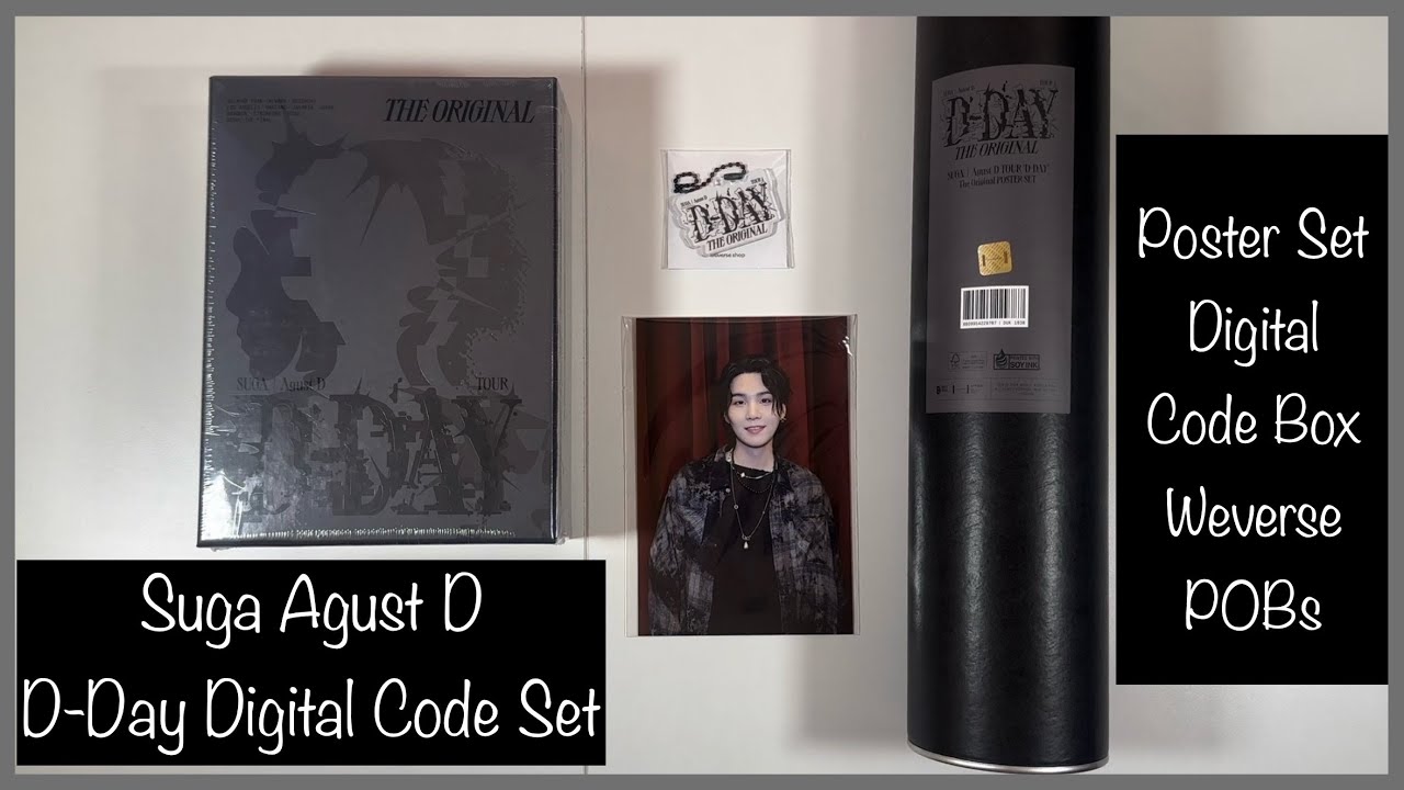 Unboxing: Suga Agust D D-Day The Original Digital Code Set [poster
