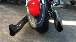 ドラッグスタークラシック400 左右両出しフィッシュテールマフラー 2