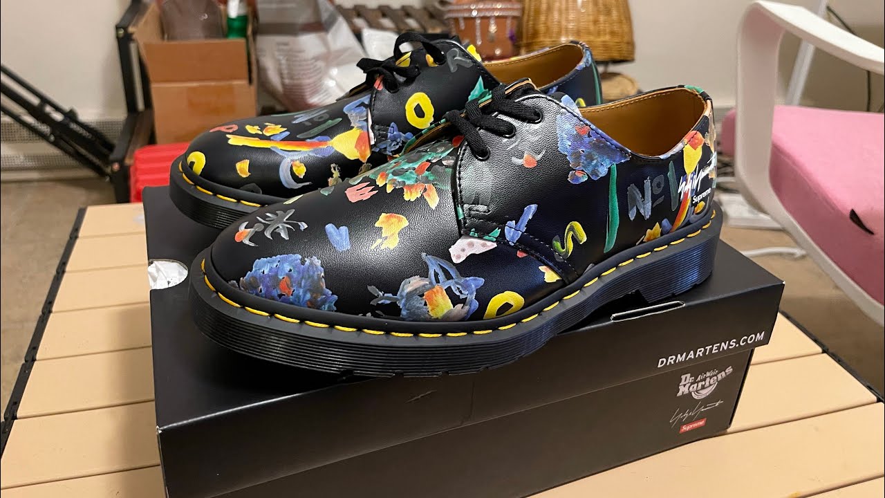 Yohji yamamoto x supreme x dr martens 1461 - YouTube