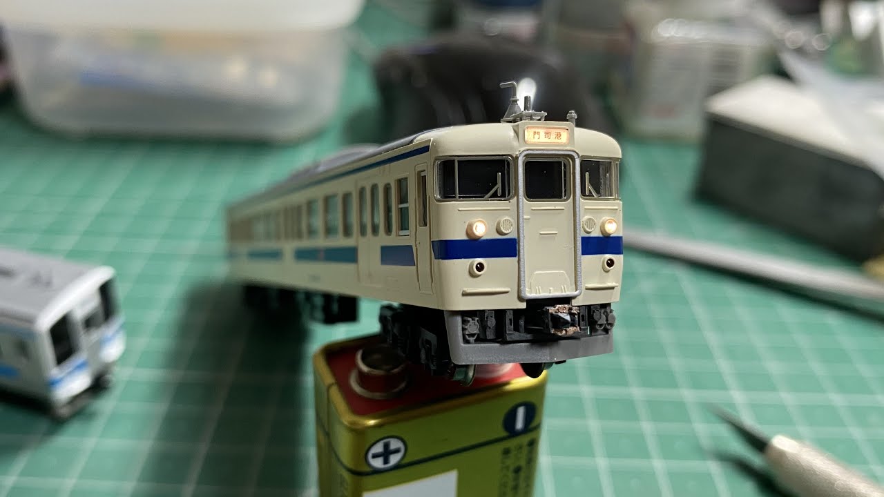 415系 九州色 TOMIX車両にKATOの行き先シール貼れるか試してみたら