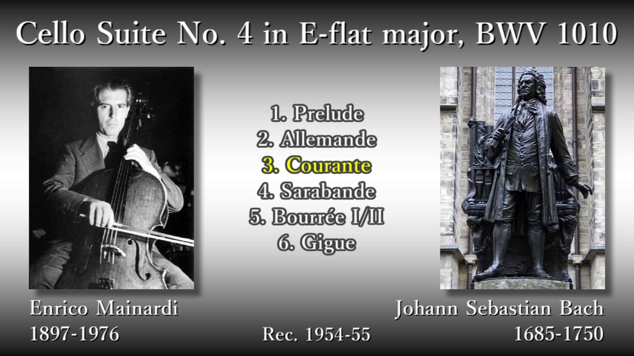 Bach: Cello Suite No. 4, Mainardi (1954-55) バッハ 無伴奏チェロ