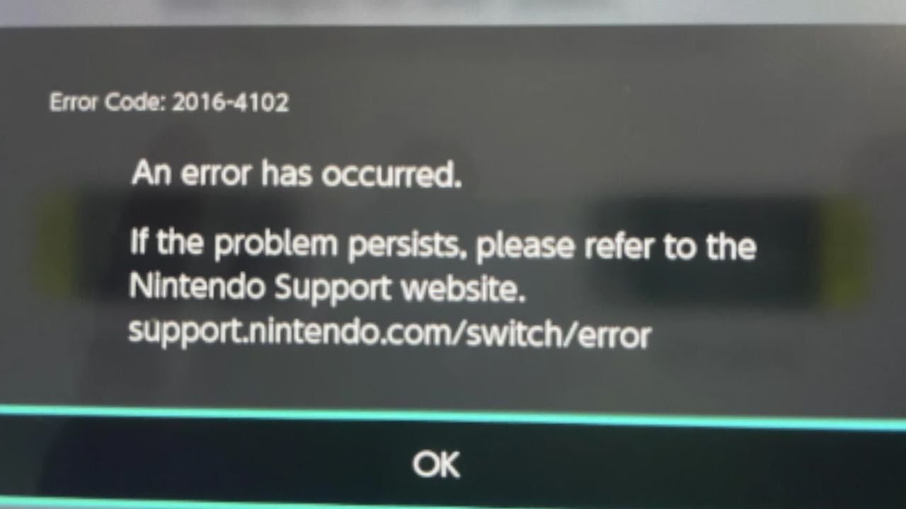 How To Fix Nintendo Switch Error Code 2016-4102? - YouTube