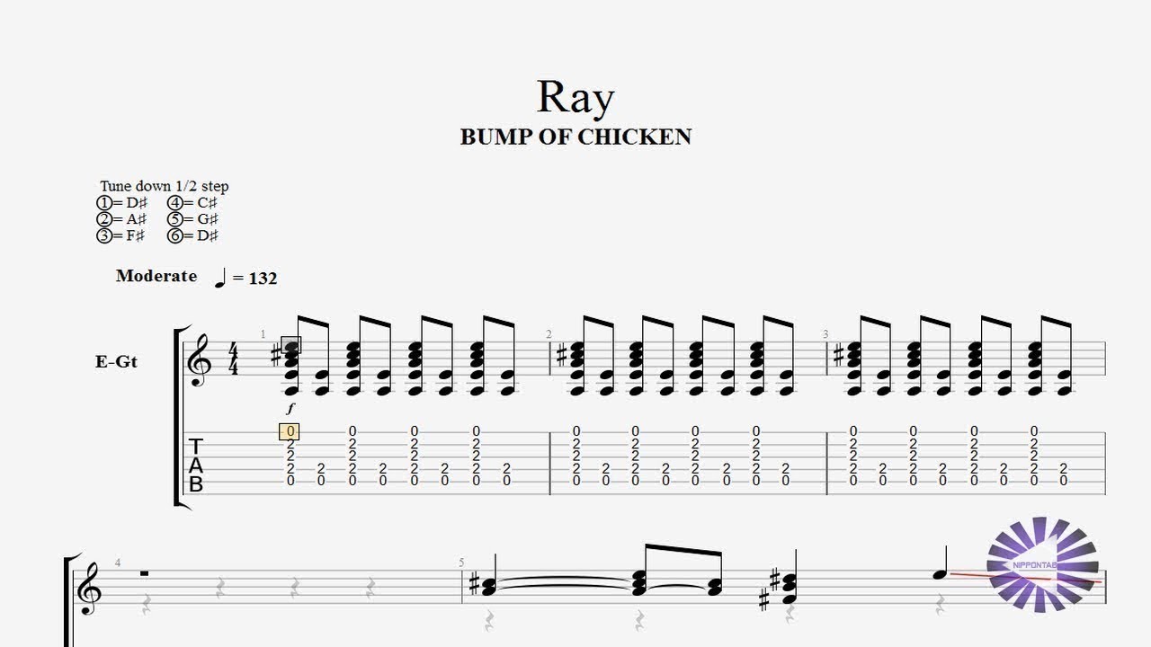 Guitar】Ray ギターtab譜〚BUMP OF CHICKEN〛by NipponTAB - YouTube