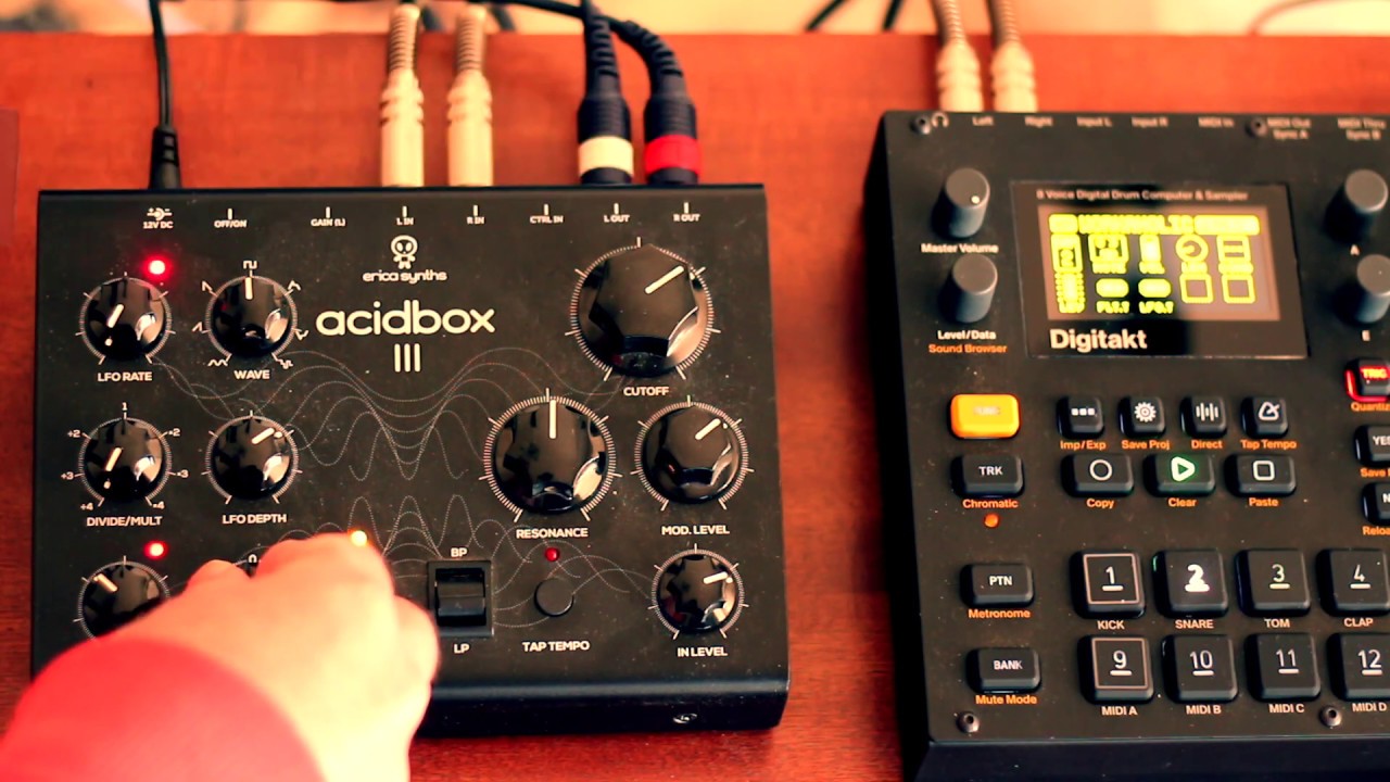 Erica Synths ACIDBOX III - Filtering (and Squashing) A Loop - YouTube