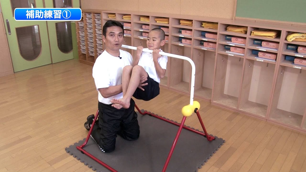 室内 鉄棒、体育体操マット、スケートボードセクション スケボーレール