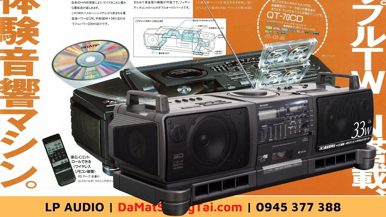 SHARP シャープ QT-73CD-GY ラジオCDカセットデッキ SHARP QT-73CD