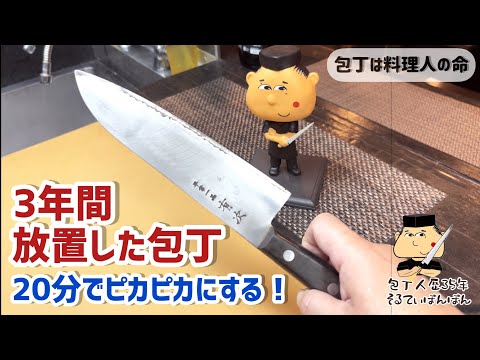 167【20分で3年放置した包丁をピカピカにする！】【京都有次 平常一品