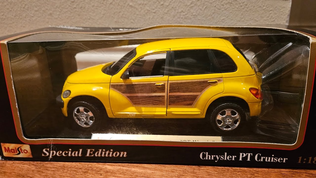 Maisto 1/18 chrysler pt cruiser yellow woody unboxing!!! - YouTube