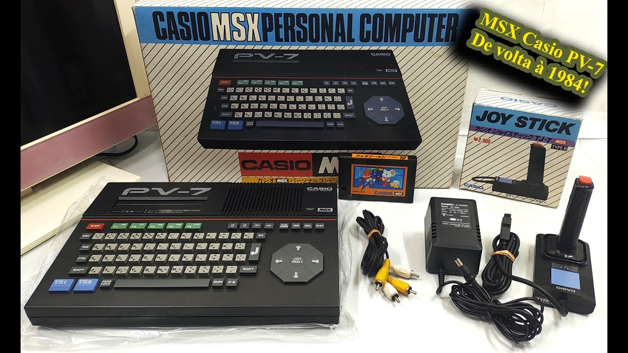 Casio PV-7 MSX Personal Computer + JoyStick Type B + Ice World
