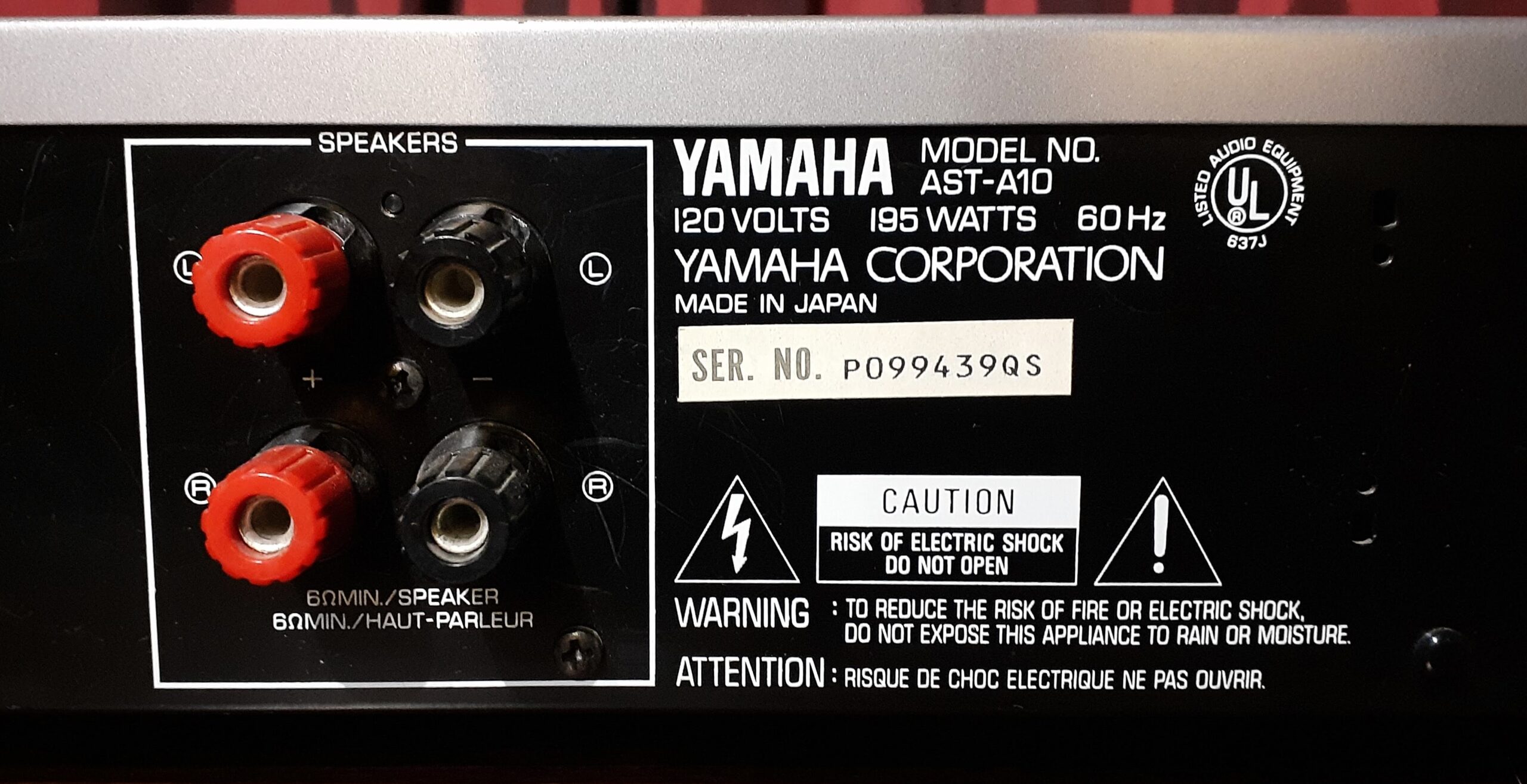 1988 Yamaha AST-A10 Active Servo Processing Amplifier - CHECKERED