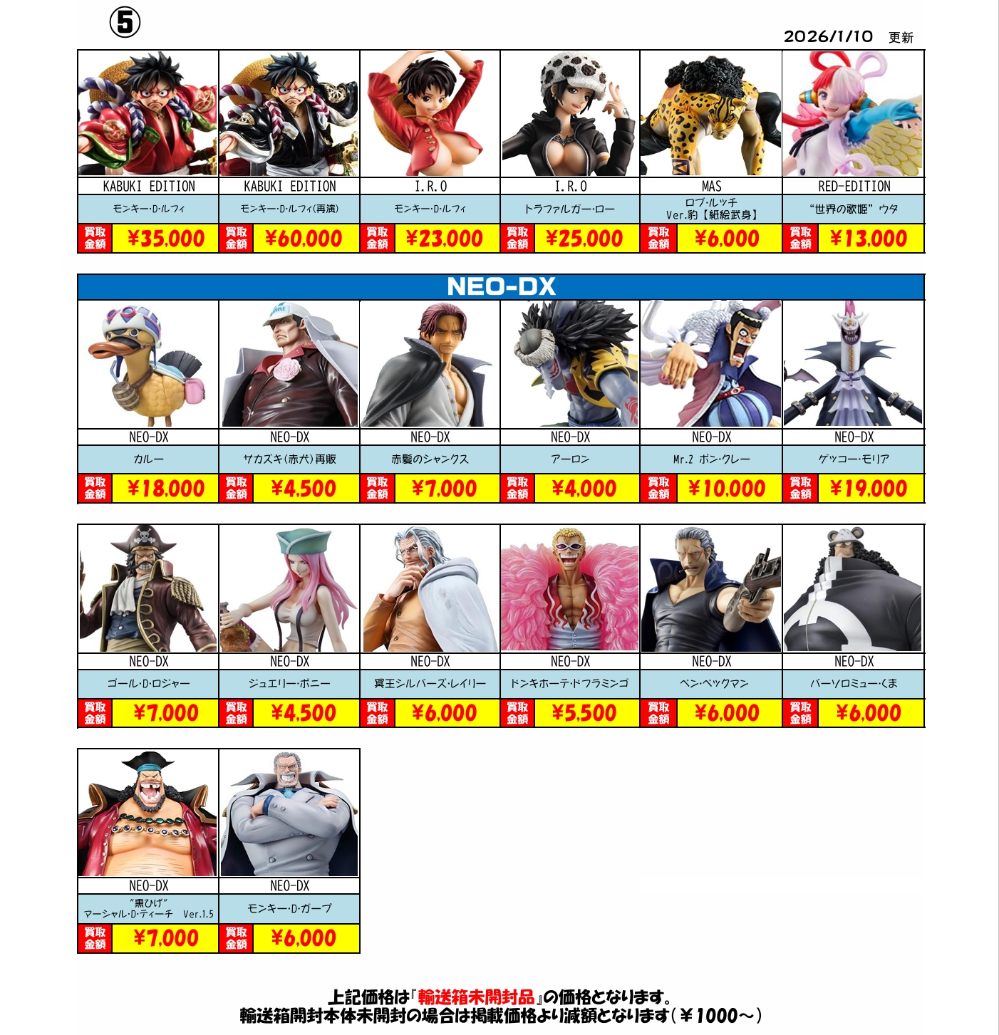 佐原東店】☆ワンピース P.O.P買取リストはこちら☆ – ゲーセンもある