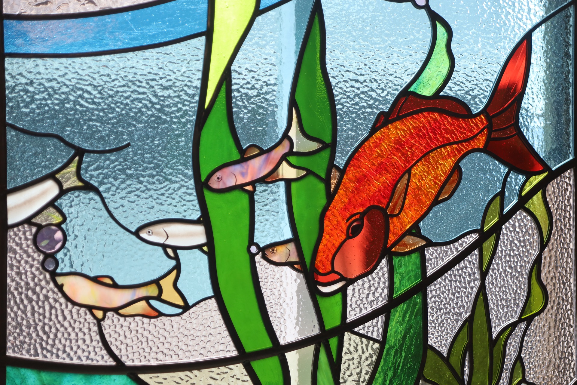 魚たちのステンドグラスパネル | ステンドグラス アトリエ ソンテ
