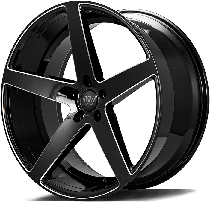 ZX9-gloss black milled accents – Axe Wheels