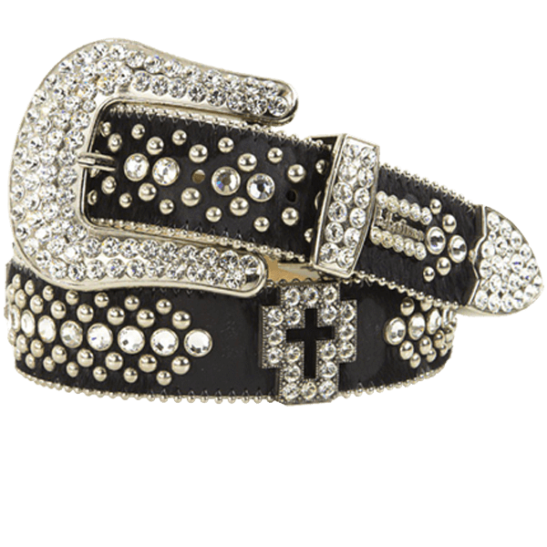 bb Simon Swarovski Crystals Italian Leather Belts Made in USA-9030