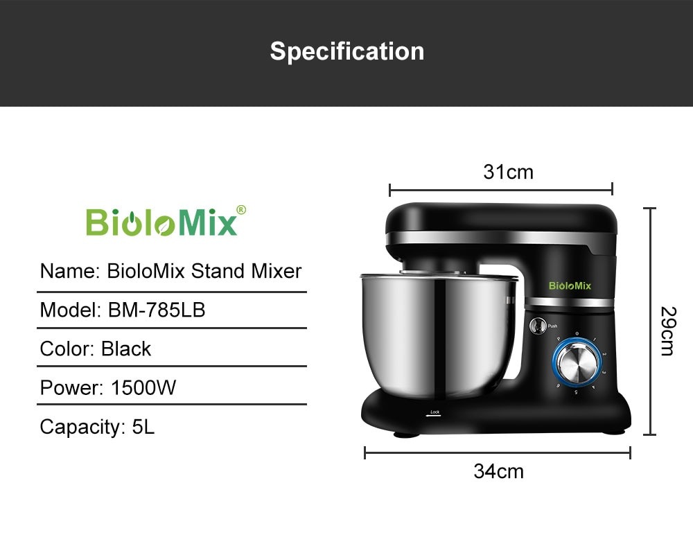 BioloMix 6-speed Kitchen Food Stand Mixer 785LB