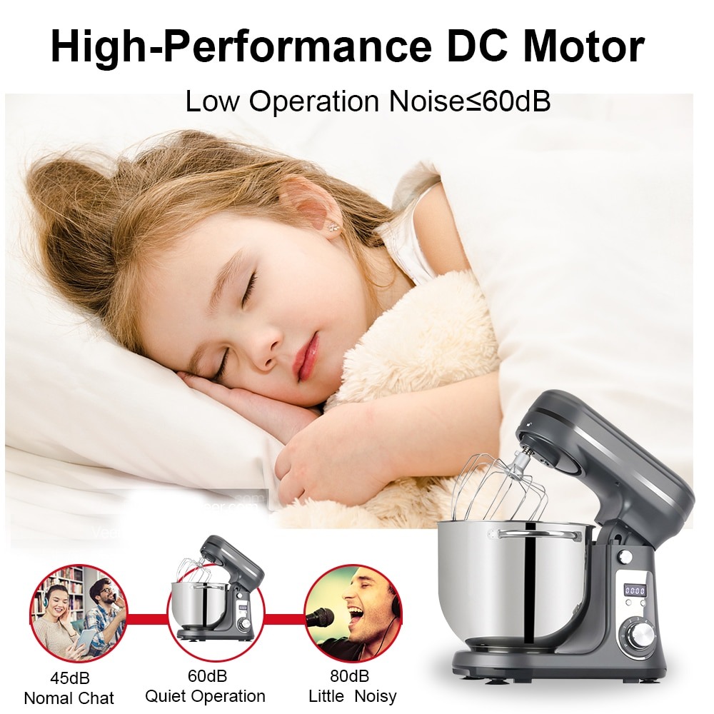 BioloMix 6L/5L 6-speed Kitchen Food Stand Mixer BM601