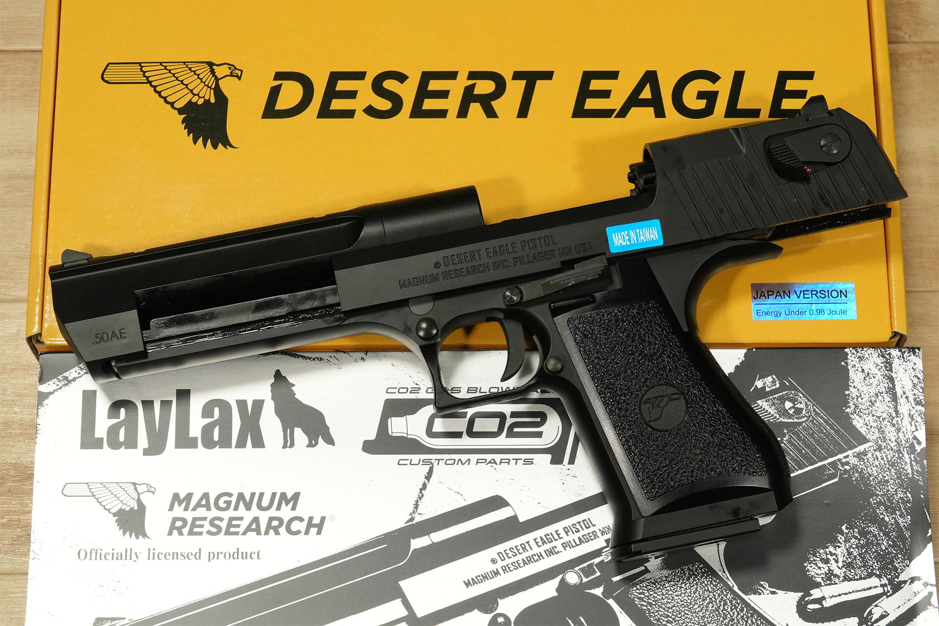 LayLax デザートイーグル .50AE CO2 ガスブローバックハンドガンの
