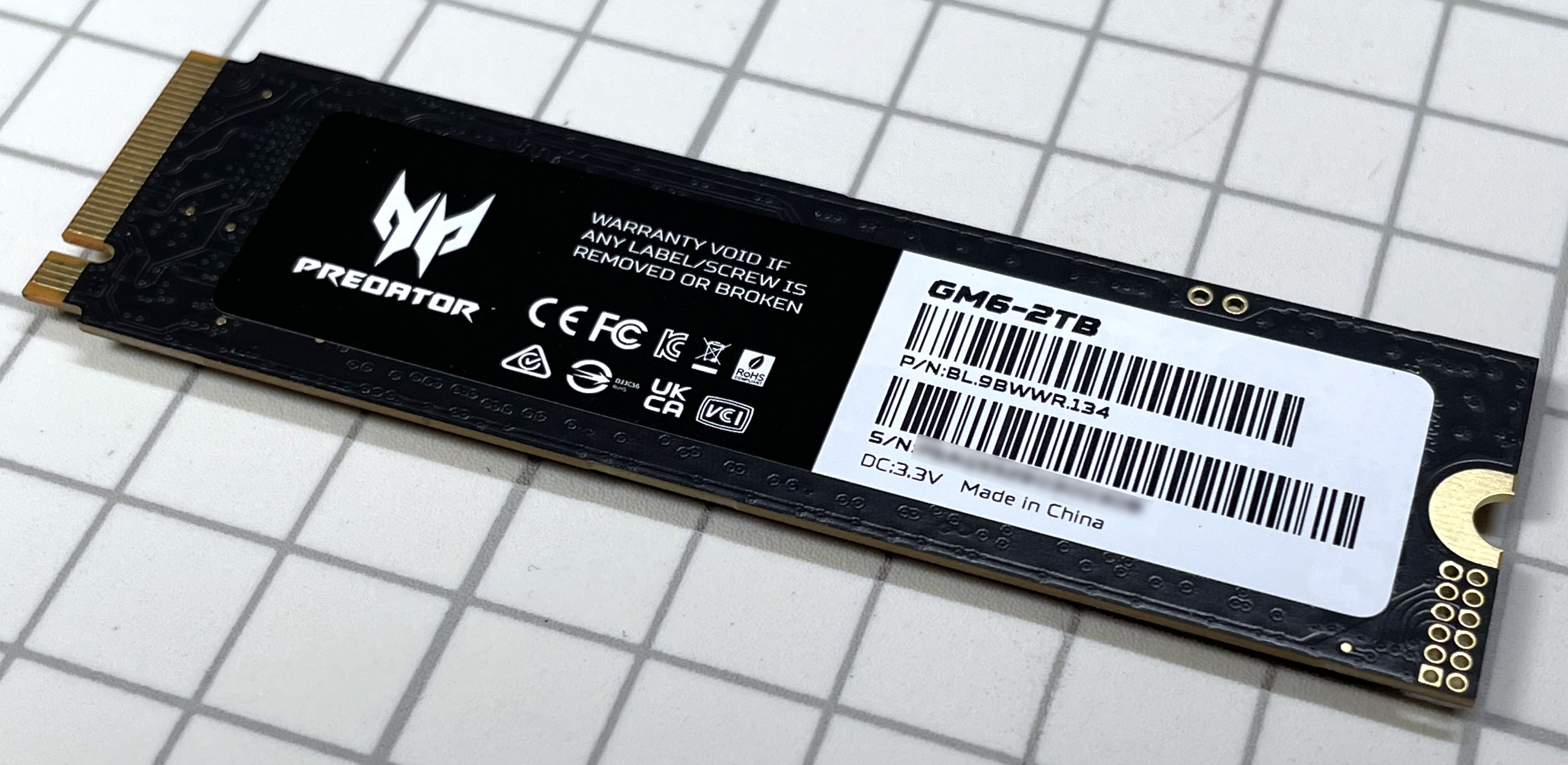 M.2 SSD Acer Predator GM6 2TBをレビュー／高速でコスパ良し