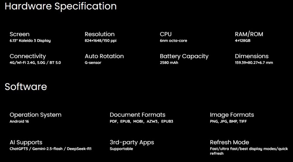 Android 16搭載の新型カラー電子書籍端末「Viwoods AiPaper Reader C